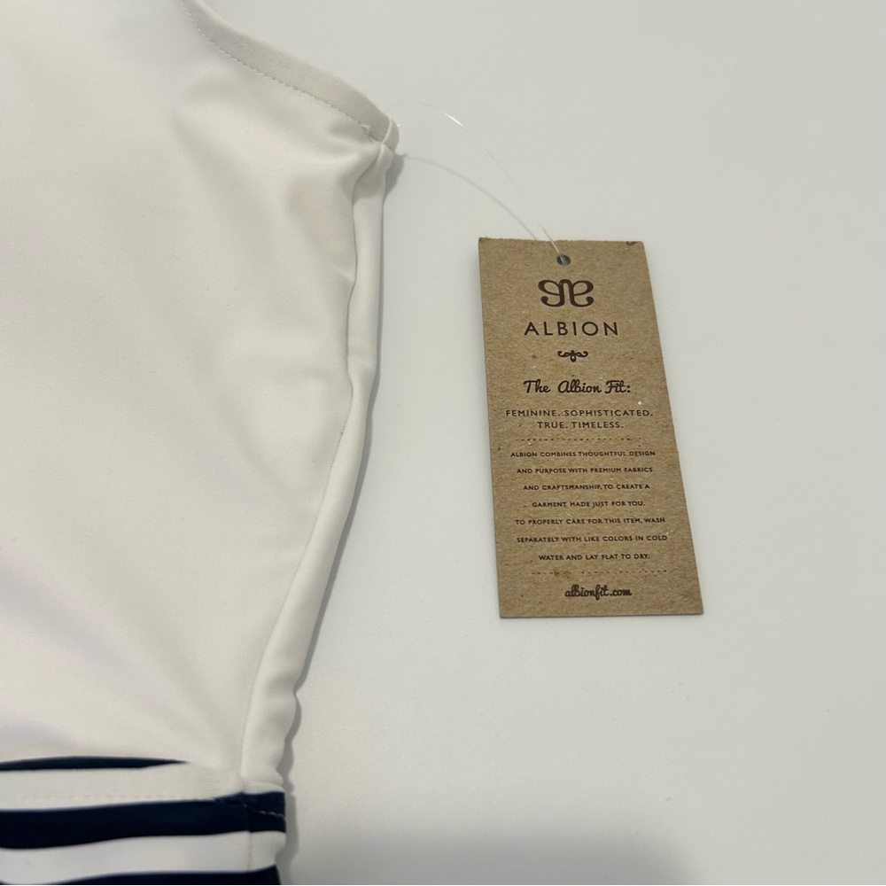 NEW Albion Sailor Front Zip One Piece Nursing Striped Womens Small Blue White - Picture 5 of 9